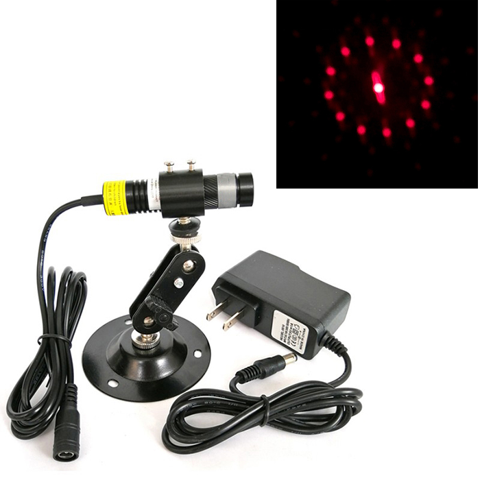 650nm 5mW Red 12 Dot Clock DOE Laser Module Focus Adjustable Customizable φ16*68mm - Click Image to Close